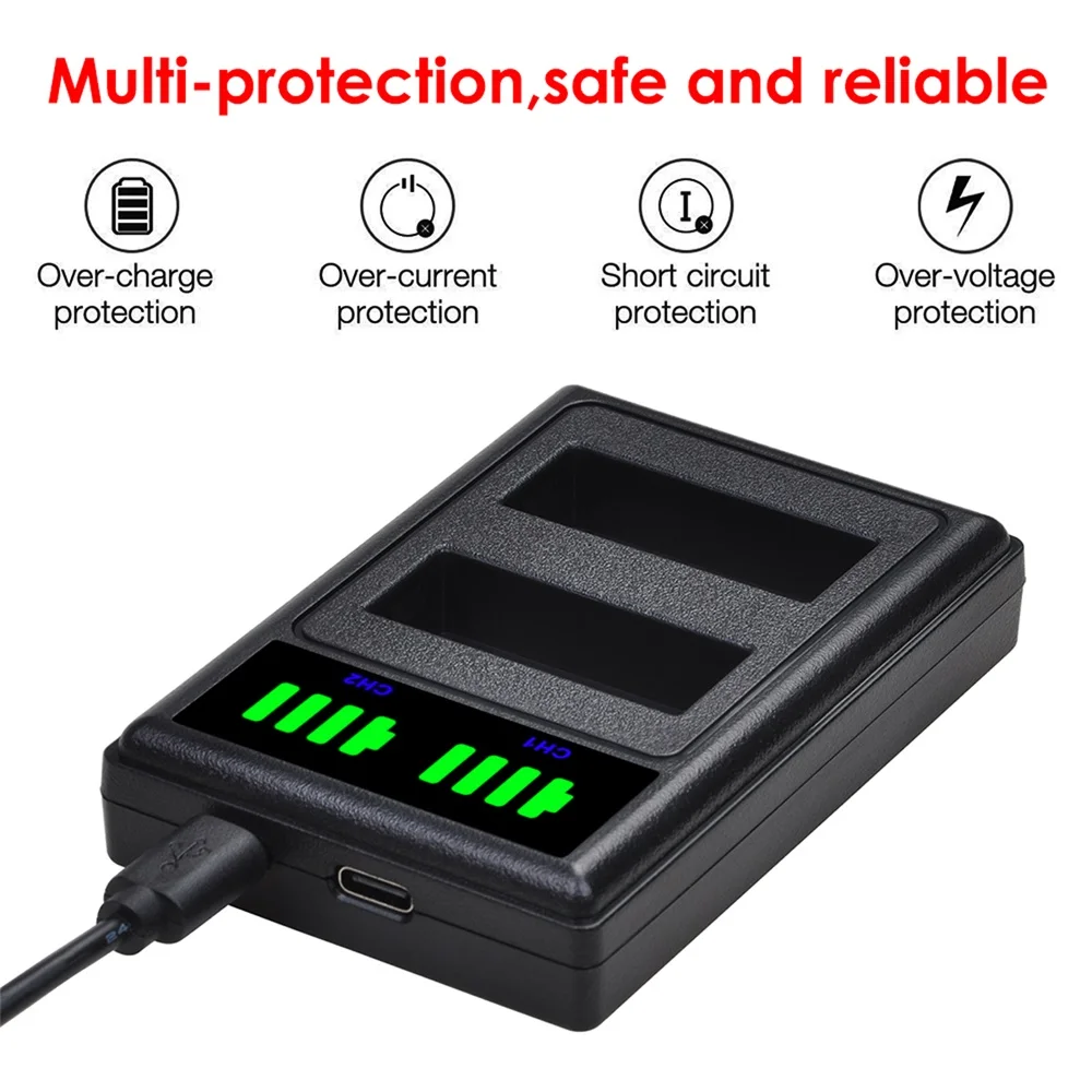 DMW-BLG10 BLG10E BLG10PP LED USB شاحن بطارية مزدوج مع نوع C لباناسونيك لوميكس GF5 GF6 GX7 GX9 GX80 GX85 ZS200 LX100