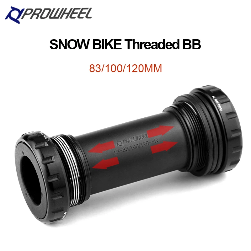 PROWHEEL Snow Bike BB Fat Bike Axle Threaded External Bearing Bottom Bracket BB 83/100/120mm Fat Bicycle Crankset Parts