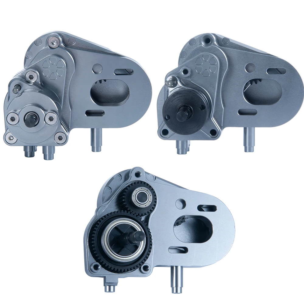 Yeahrun caixa de transmissão completa de metal com engrenagem para axial axi03004 capra 1/10 rc crawler carro caminhão modelo peças atualização