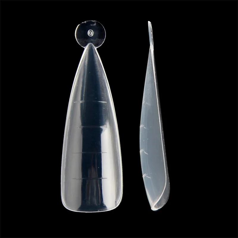 Long Stiletto Plastic Nail Form Natural French Style Artificial UV Gel Extension Poly Fingernail Art Use Mold