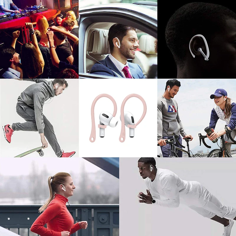 ワイヤレスヘッドフォン用の落下防止フック,1ペア,イヤホン用の保護フック,スポーツ,airpods 1/2 pro