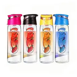 800ML Water Bottle Fruit Juice Infuser Water Bottle Health Sport Lemon Cup Bicycle Flip Lid Bottle Drinkware Sports Bottles