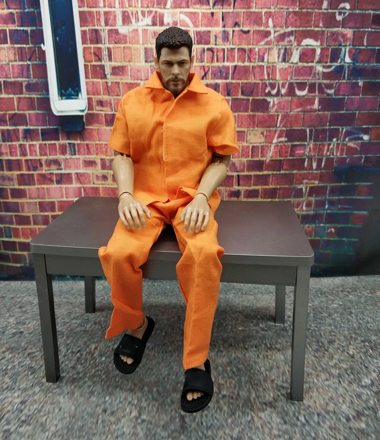 Uniforme de Prison Orange Document 1/6, Soldat Masculin, Clown, Robot, Pantalon en Y, Ensemble de Vêtements, Modèle pour Figurine d'Action de 12 Pouces