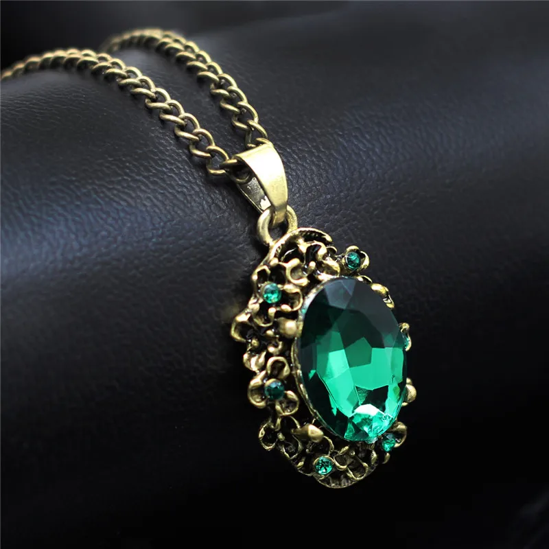 Princess Kate Crystal Blue Jewelry Sets 18k Gold Plated Emerald Green Wedding Necklace Earring Ring Womens Dubai Gold Jewellery