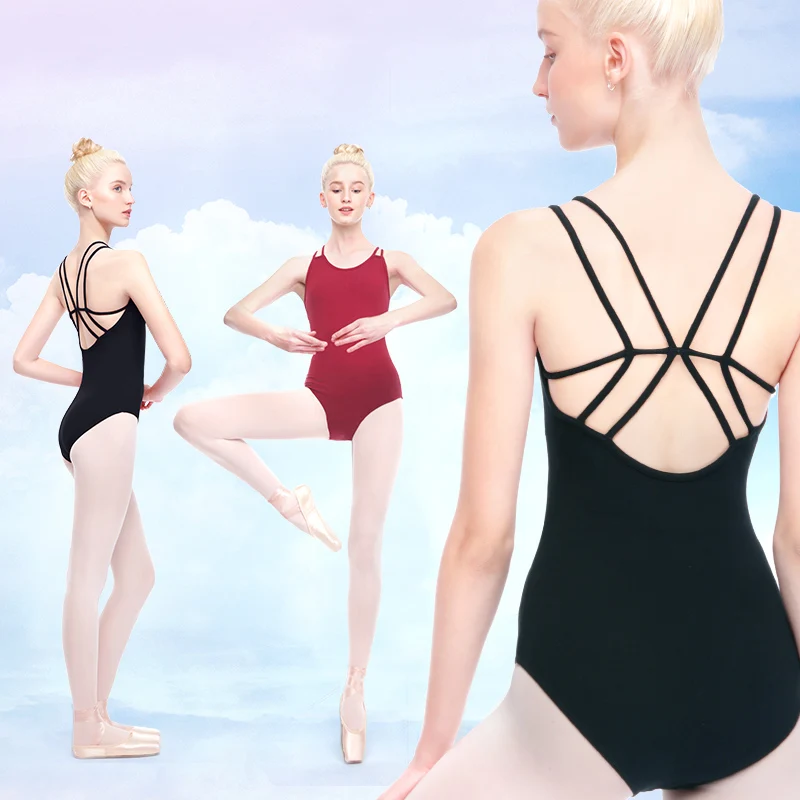 Thể Dục Dụng Cụ Leotards Ba Lê Leotards Gợi Cảm Nhiều Dây Yếm Leotard Bé Gái Váy Múa Leotards Bodysuit