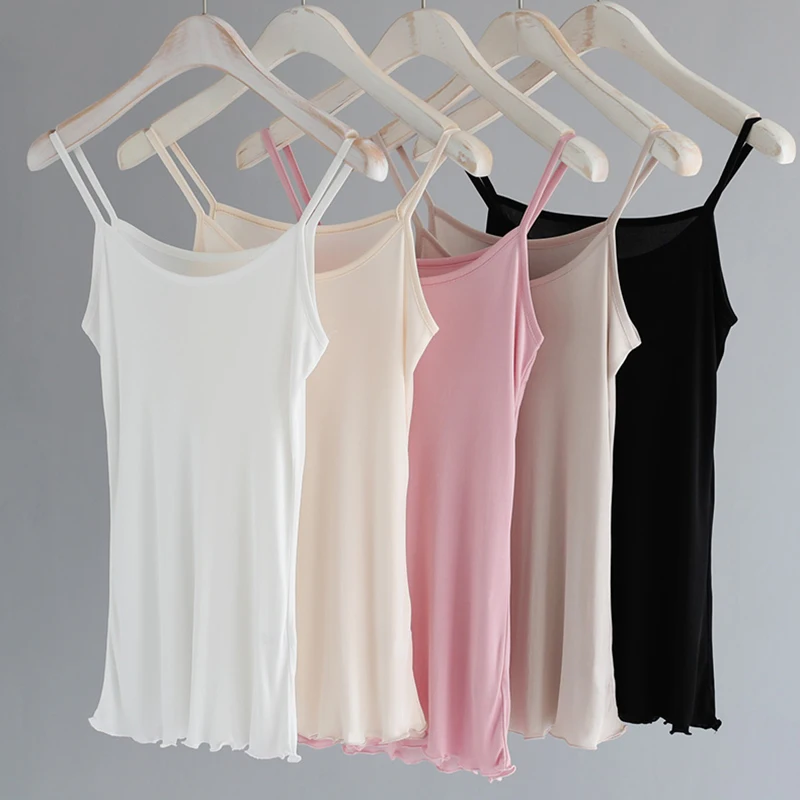 50% czysty jedwab kamizelki dla kobiet Camis halter topy podkoszulek sexy femme bielizna bielizna podkoszulek panie podkoszulki lato