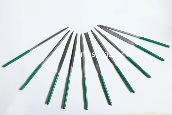 10pcs 160X4mm Guitar Fret DIY Repair Tool Diamond File Needle Handle Electroplated