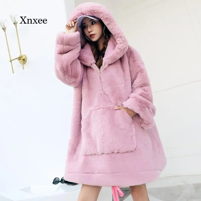 Quá Khổ Áo Hoodie Nỉ Tay Dài Kẻ Sọc Mùa Đông Trang Hoody Nữ Túi Nữ Áo Hoodie Muối Harajuku Femme Dạo Phố