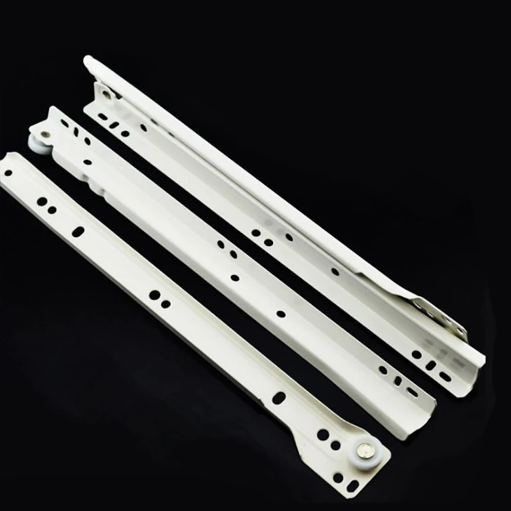 

1Pair Two Section Drawer Track Slides Cabinet Rails Computer Table Clothing Cabinets Keyboard Roller Pulley Furniture Slides