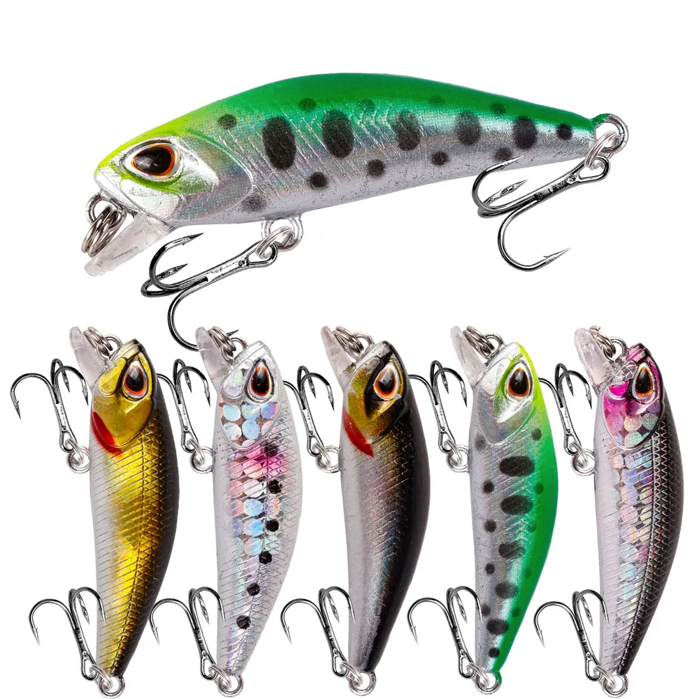 1Pcs Minnow Fishing Lures 4.5cm 3.5g Sinking Wobblers Mini Artificial Plastic Hard Bait Crankbait Jerkbait Pesca Bass Tackle