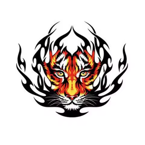Funny Tiger Flame Creativity Car Sticker Automobiles Motorcycle Exterior Accessories PVC Decals for Toyota Honda Lada