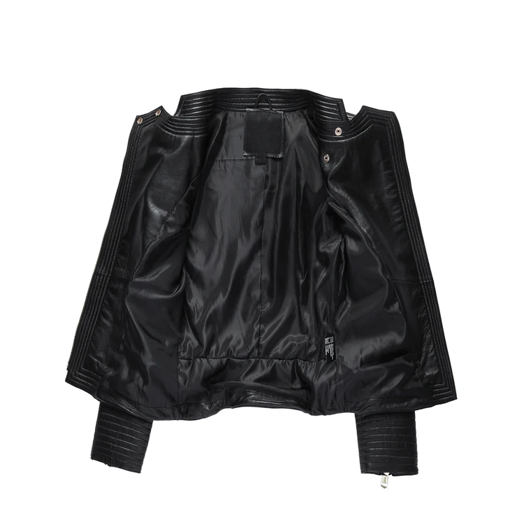 Abrigo de piel de oveja Natural para mujer, chaqueta Bomber con cremallera, gran calidad, F871, 100%