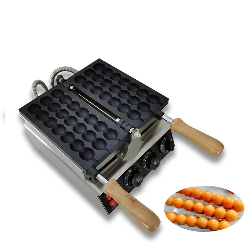 Electric Skewer Waffle Maker Sugar-coated Haws Shape Machine Ball Shaped Cake Baking Quail Egg Takoyaki Making Grill