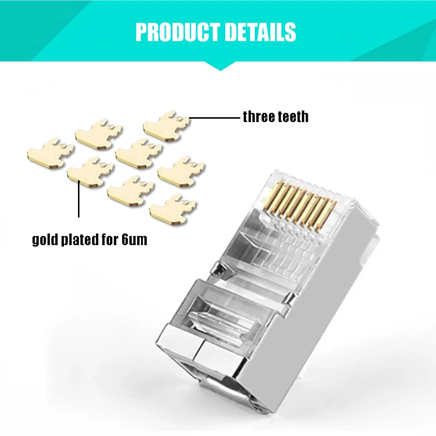 xintylink rj45 cat5e connector ethernet cable plug male network rg rj 45 stp shielded jack keystone cat5 lan conector 20/50/100