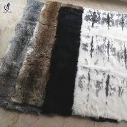 120 cm x 60 cm Natural rabbit fur plate custom size rabbit fur skins for garment shoes DIY purpose