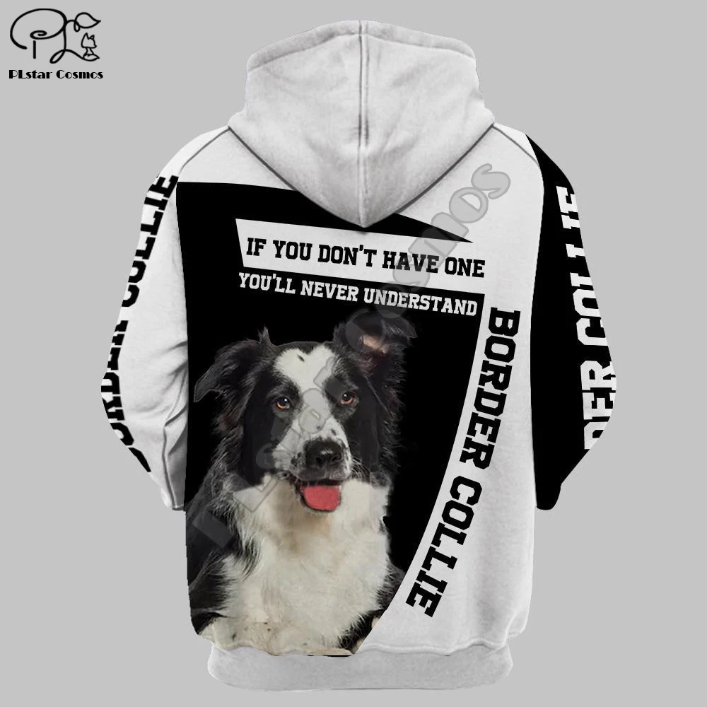 Uniseks Mens Border Collie Dog Hoodie Gambar 3d Kaus Lengan Panjang Musim Gugur Pullover Wanita Pakaian Olahraga Bertudung Berkerudung Musim Semi Pakaian Luar