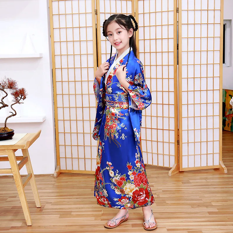 Vestido de casamento tradicional Yukata para meninas, quimono