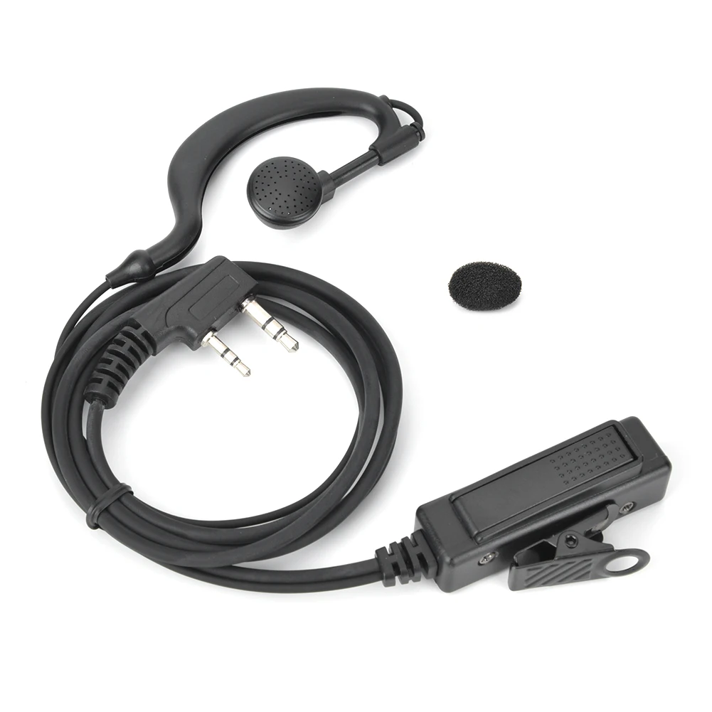 C Shape Earpiece Headset with PTT Button K Adapter Universal for Baofeng uv5r Two Way Radio Earpiece for Kenwood