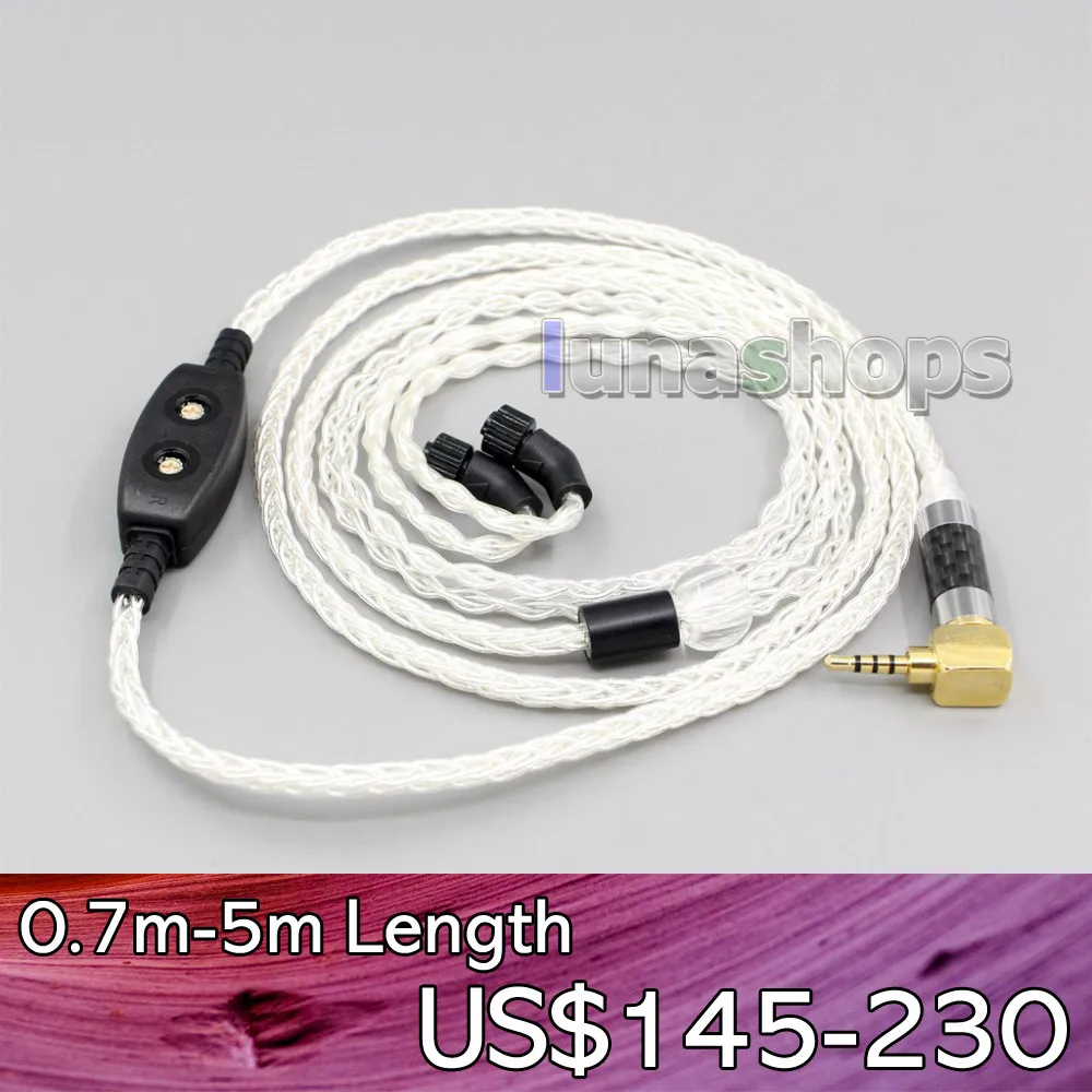 

LN006404 8 Cores 99% Pure Silver Earphone Cable For AKR03 Roxxane JH Audio JH24 Layla Angie AK380 AK240 Jerry Harvey JH13v2 Pro