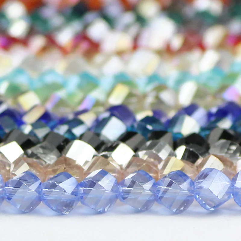 JHNBY Twisted Faceted Austrian crystal beads 100pcs 4mm High quality glass Loose beads ball handmade Jewelry bracelet making DIY