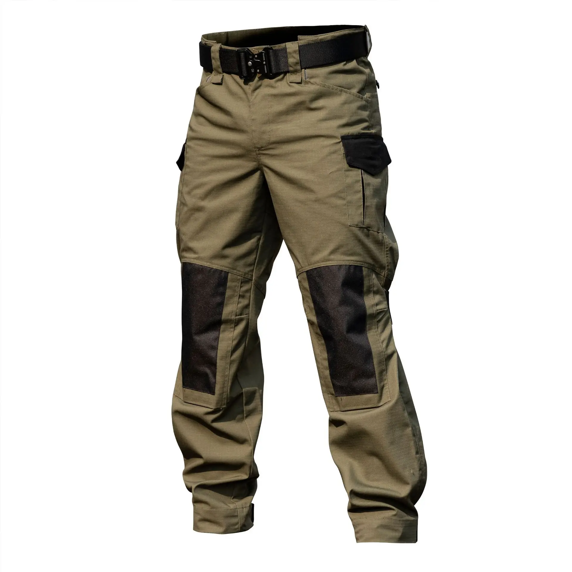 Men's Outdoor Sport Straight Tactical Pants, Trekking Hiking Combat Hunting Splash Proof Water Cargo Overalls, Training Trousers