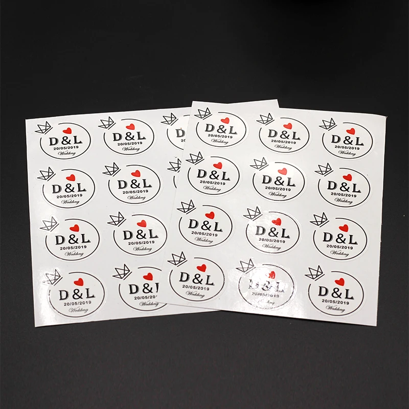 100PCS 3.5cm Wedding Stickers Customized Invitations Sealing Stickers Birthday Signs Photos Candy Gift Tags Stickers Waterproof