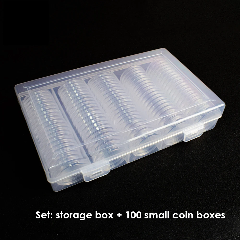 

NFC Ntag215 Coin Tag Acrylic storage box 100pc 13.56MHz NTAG 215 Label box 25mm diameter Acrylic box Acrylic Coin Capsules Box