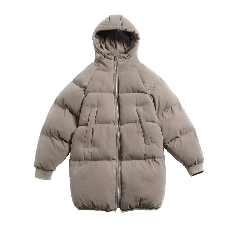 Parkas com capuz longo masculino, casacos soltos masculinos, Parkas preto, jaqueta quente, inverno, estilo coreano, alta qualidade, roupas de marca