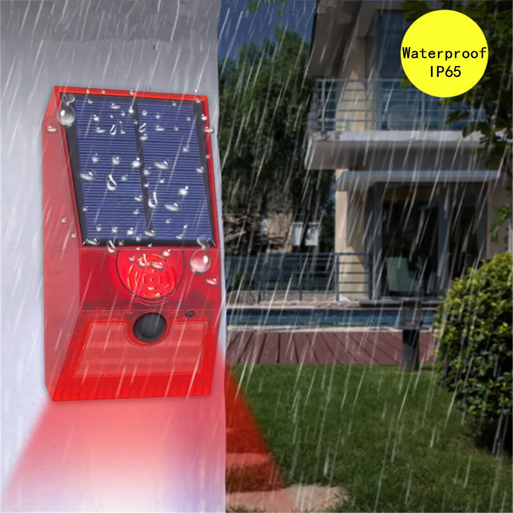 Năng Lượng Mặt Trời Đa Chức Năng Báo Động Đèn Điều Khiển Từ Xa An Ninh Còi Báo Động Cảm Biến Chuyển Động Cảm Biến Báo Đèn Cho Sân Nhà ngoài Trời
