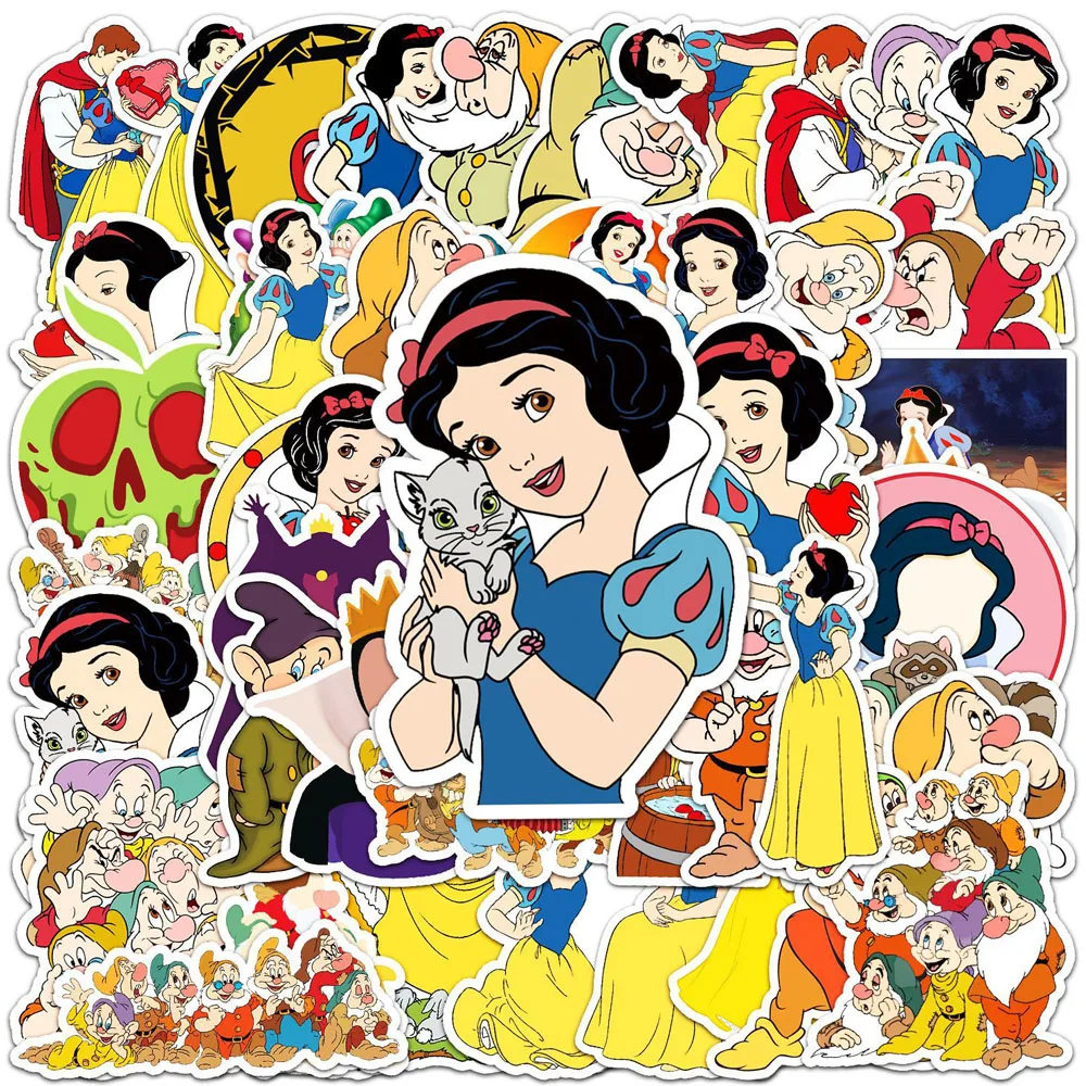 10/30/50pcs Disney Snow White and the Seven Dwarfs Graffiti Stickers Cartoon Decals Scrapbook Diary Laptop Sticker for Kids Toy