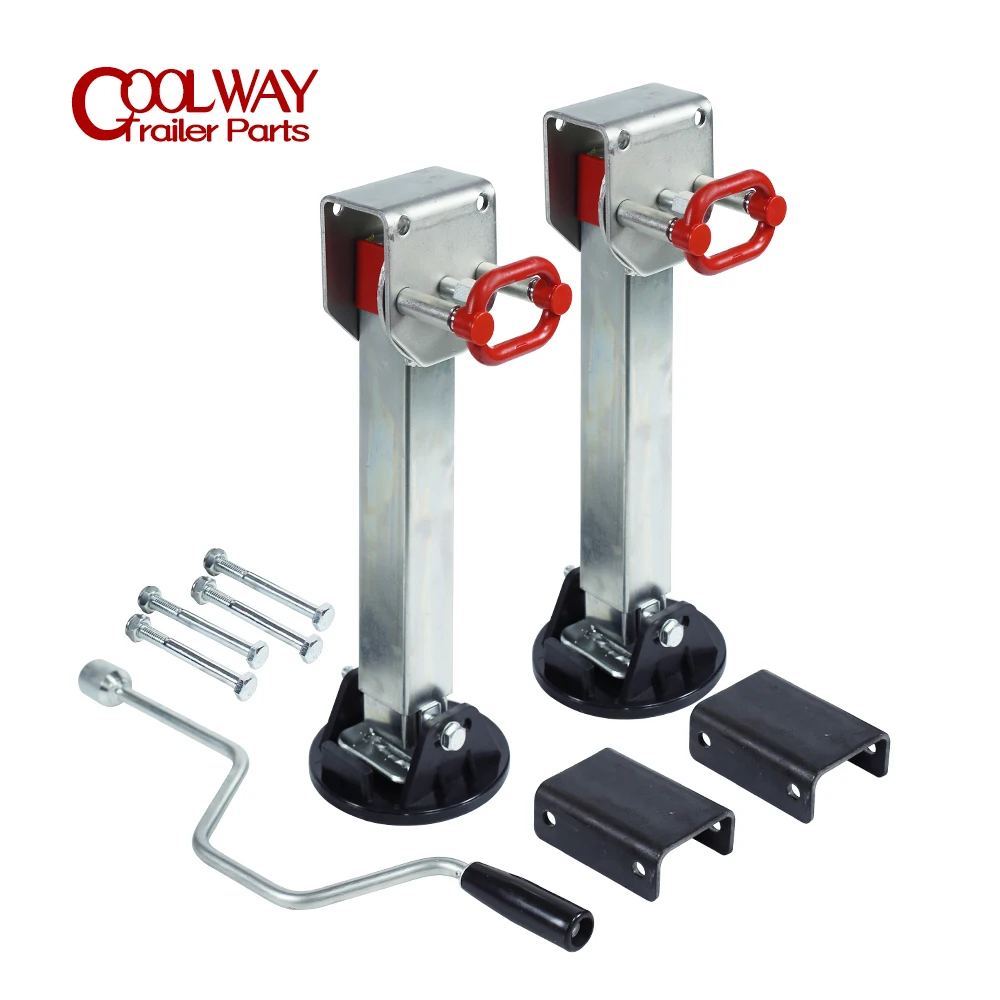 2PCS Trailer Jack 370~500mm Drop Down Caravan Parking Stabilser Legs Handler Stands Corner Steady Camper Parts Accessories