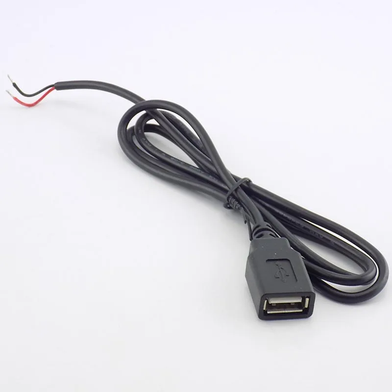 0.3/1/2M USB 2.0 tipo A femmina 2 Pin prolunga fai-da-te cavo di alimentazione DC 5V adattatore di alimentazione cavo di ricarica L19