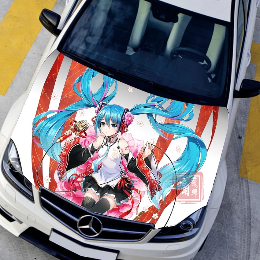 HD Inkjet Hood Vinyl Stickers Game Anime Itasha Engine Cover Graffiti Decals Sticker On Car Auto Accessories