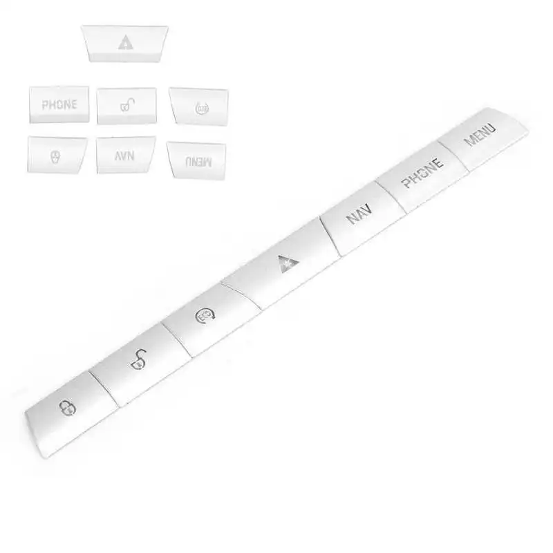 7Pcs  Aluminium Alloy Silver Multimedia Button Trim Panel Button Cover Sticker Console Button Trim Fit for  XF 2012-2015