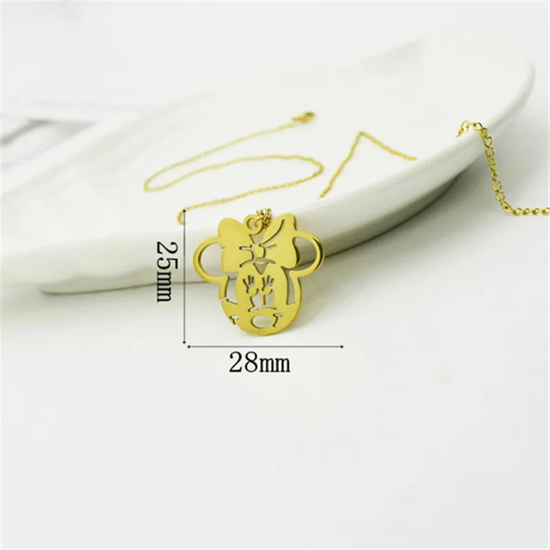 Europe And The United States Contracted Mouse Stainless Steel Pendant Necklace Lovely Elegant Animals Jewelry, Mother's Day Gift