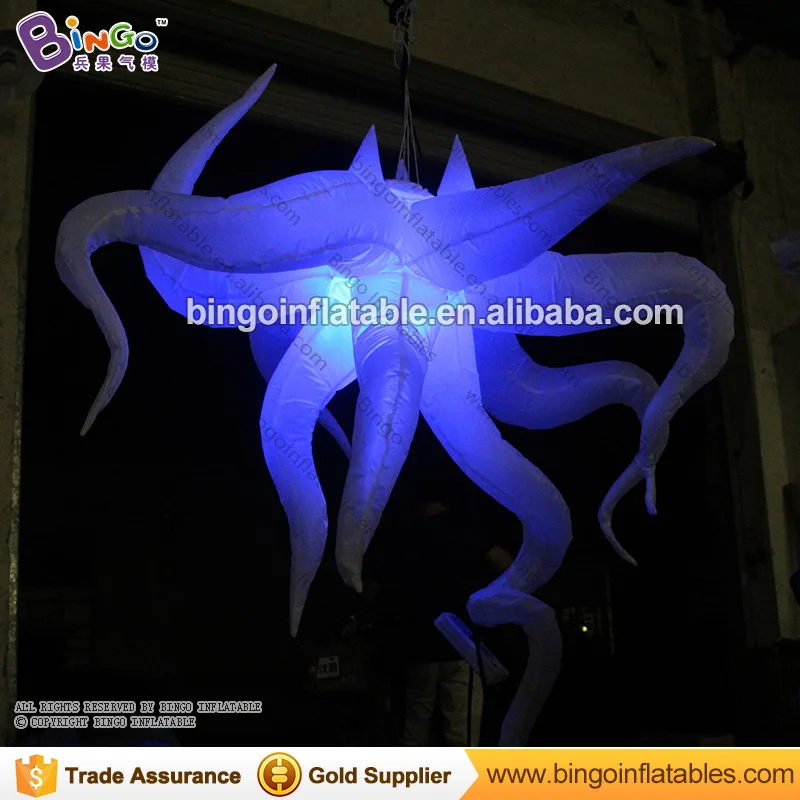 Exquisite 1.5 Meters Octopus Shape Inflatable Star for Stage or Bar Decoration / Hanging Star Lights Balloon for Display Toys