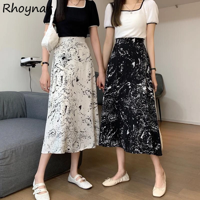 

Skirts Women Summer Elegant Simple Leisure Soft All-match Fashion Ladies Ulzzang Daily Tender A-Line Chic Vacation New Fit Sweet