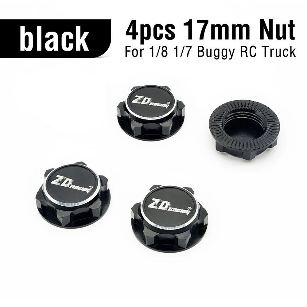 4PCS ZD 레이싱 EX07 17mm 육각 휠 너트 방진 1/8 1/7 HPI 호바오 ARRMA HSP 버기 RC 트럭 예비 부품