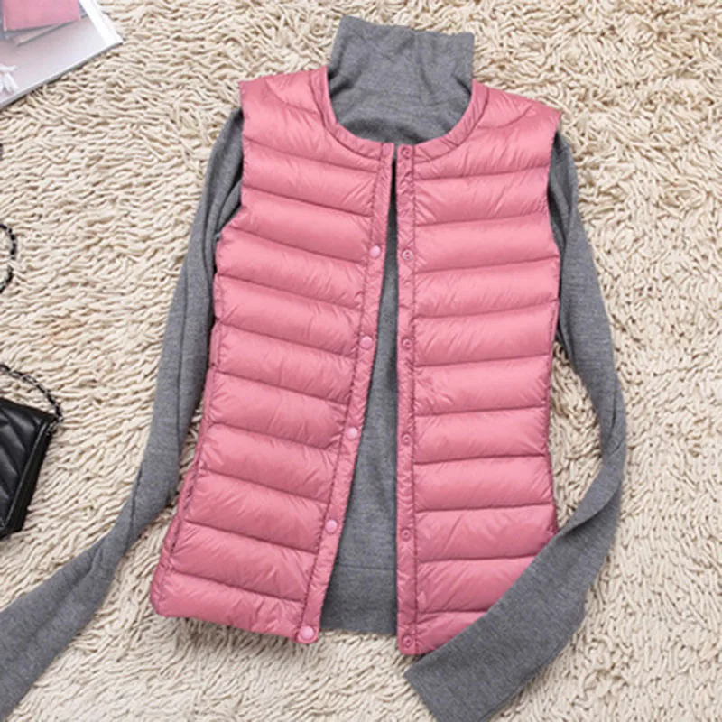 Brand 3XL Large Size Waistcoat 2021 New Women\'s Warm Vest Ultra Light Down Vest Women Portable Sleeveless Winter Warm Liner