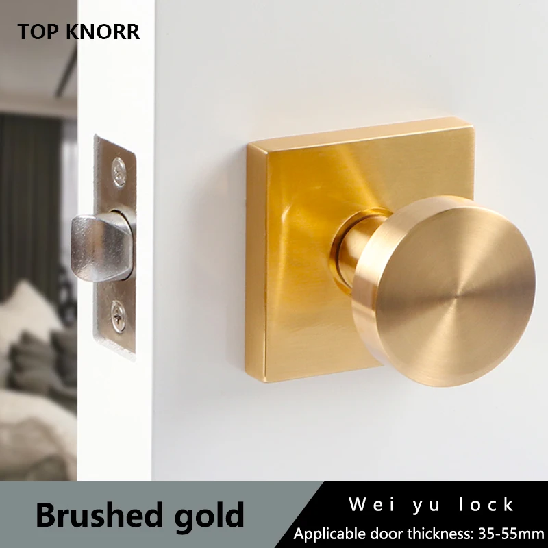 Domestic Interior Door Lock Bathroom Lock Wooden Door Lock Black Gold Passage Toilet Universal Toilet Lock Toilet Bathroom Lock