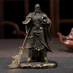 Chinese Guan Gong Buddha Statue Bronze Color Ornaments Resin Crafts Feng Shui Big Buddha Sculpture Figurines Home Decoration