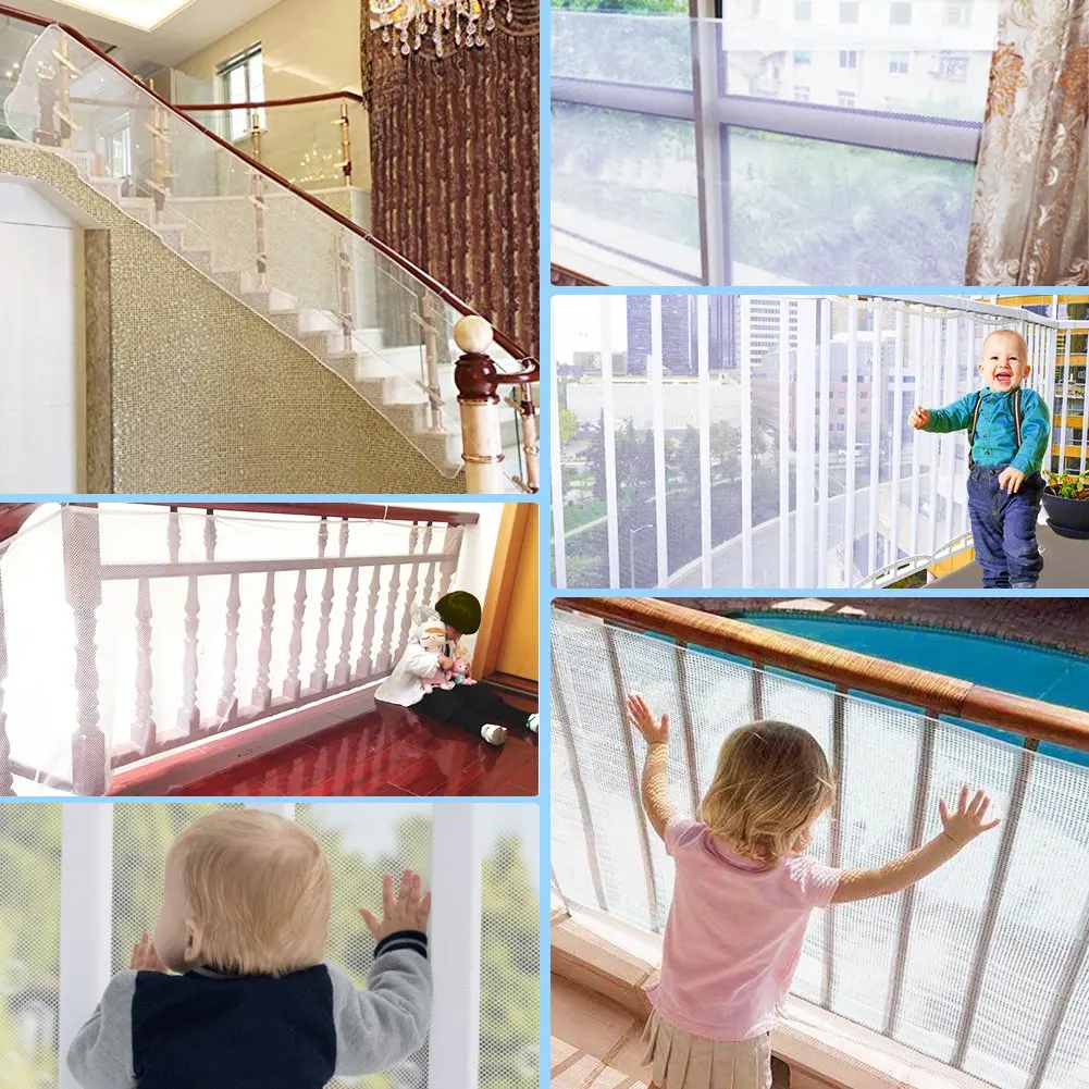 Durable Child Safety Protective Net Multipurpose Bannister Guard Deck Fence Fine Mesh Protect for Balcony Garden Yard Stairs