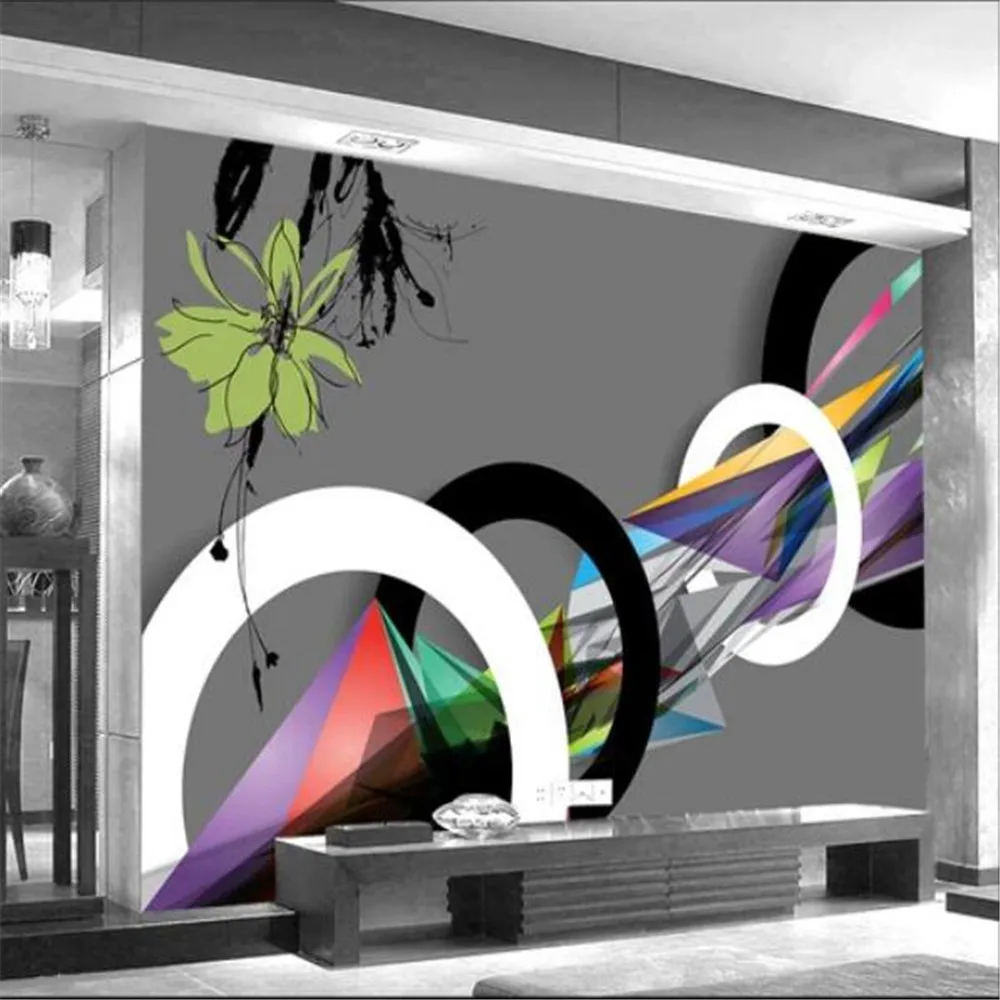 milofi creative visual impact 3D circle stereo TV background wall