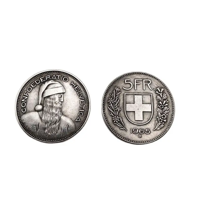 1965 Swiss Commemorative Coin Santa Claus 5 FR Collection Coin Decoration Home Crafts Souvenirs Gift