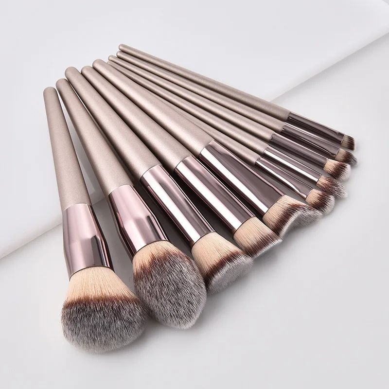 Hot Champagne Make-up Kwasten Set voor Vrouwen Cosmetische Foundation Poeder Blush Oogschaduw Kabuki Blending Make Up Brush Beauty Tools