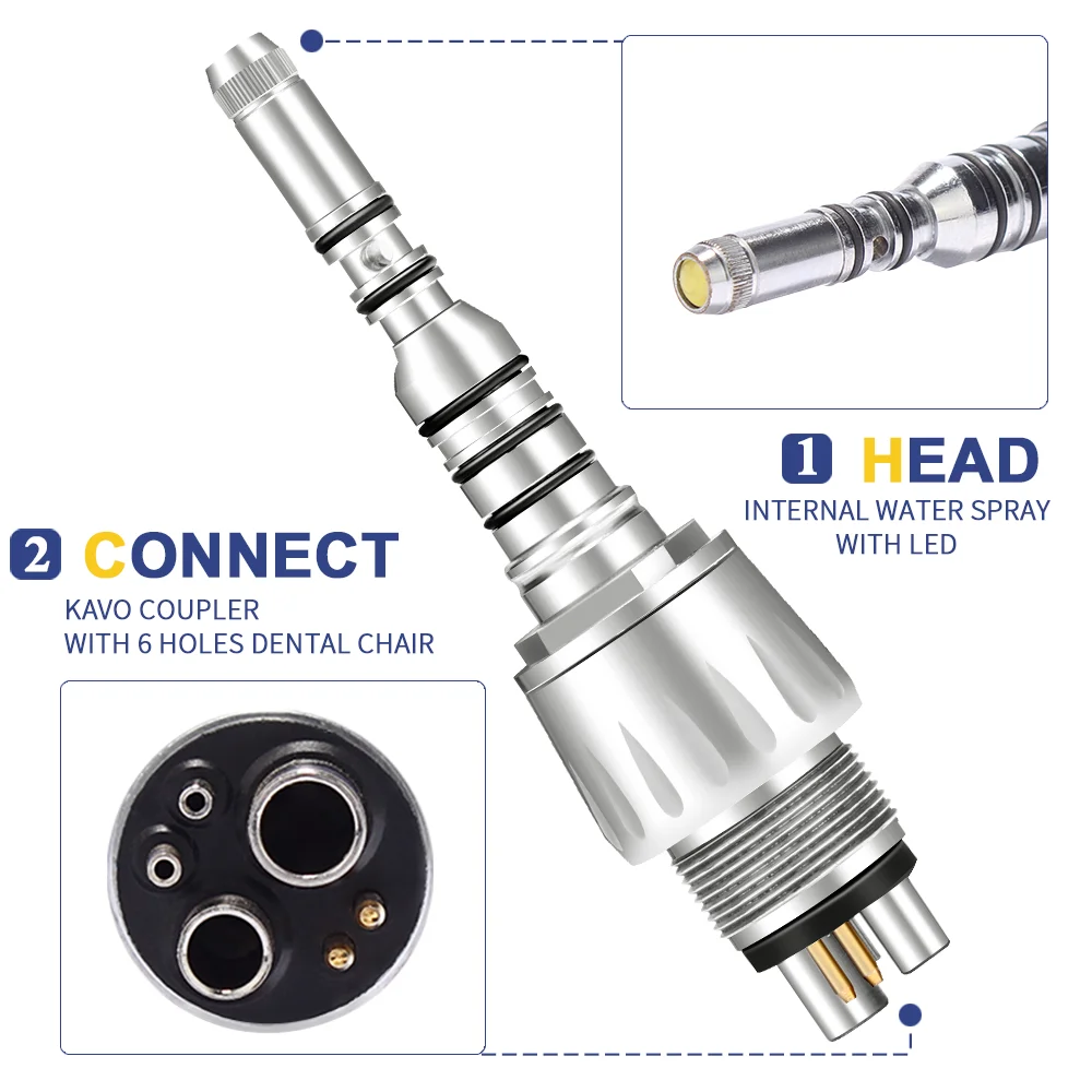 AI-KCL6/4/2, NCL6/4/2 Dental Accessories 2 4 6 Holes N or K Quick Coupling LED Coupler Use for Air Turbine Handpiece Equipment
