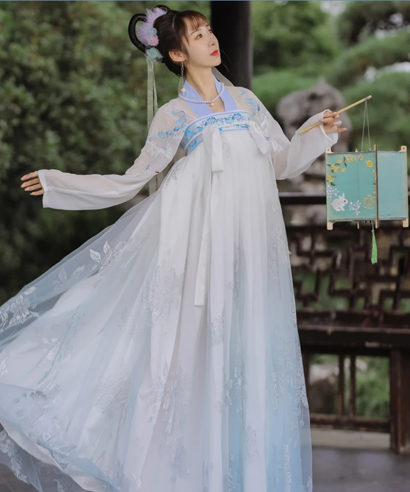 Chinese Traditioanl Hanfu for Woman Elegant Fairy Dance Costume Oriental Stage Performance Retro Ancient Hanfu Folk Dresses