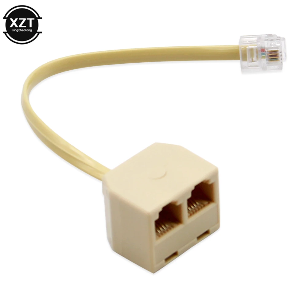 

Telephone splitter one point two RJ11 telephone line extender three-way adapter speaker one point two splitter