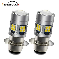 2X H6M P15D Motorcycle Headlight Bulb Led Motorbike 3030 High/Low Led Scooter Accessories 6-24V Motor Headlamp DRL Lights 6V 12V
