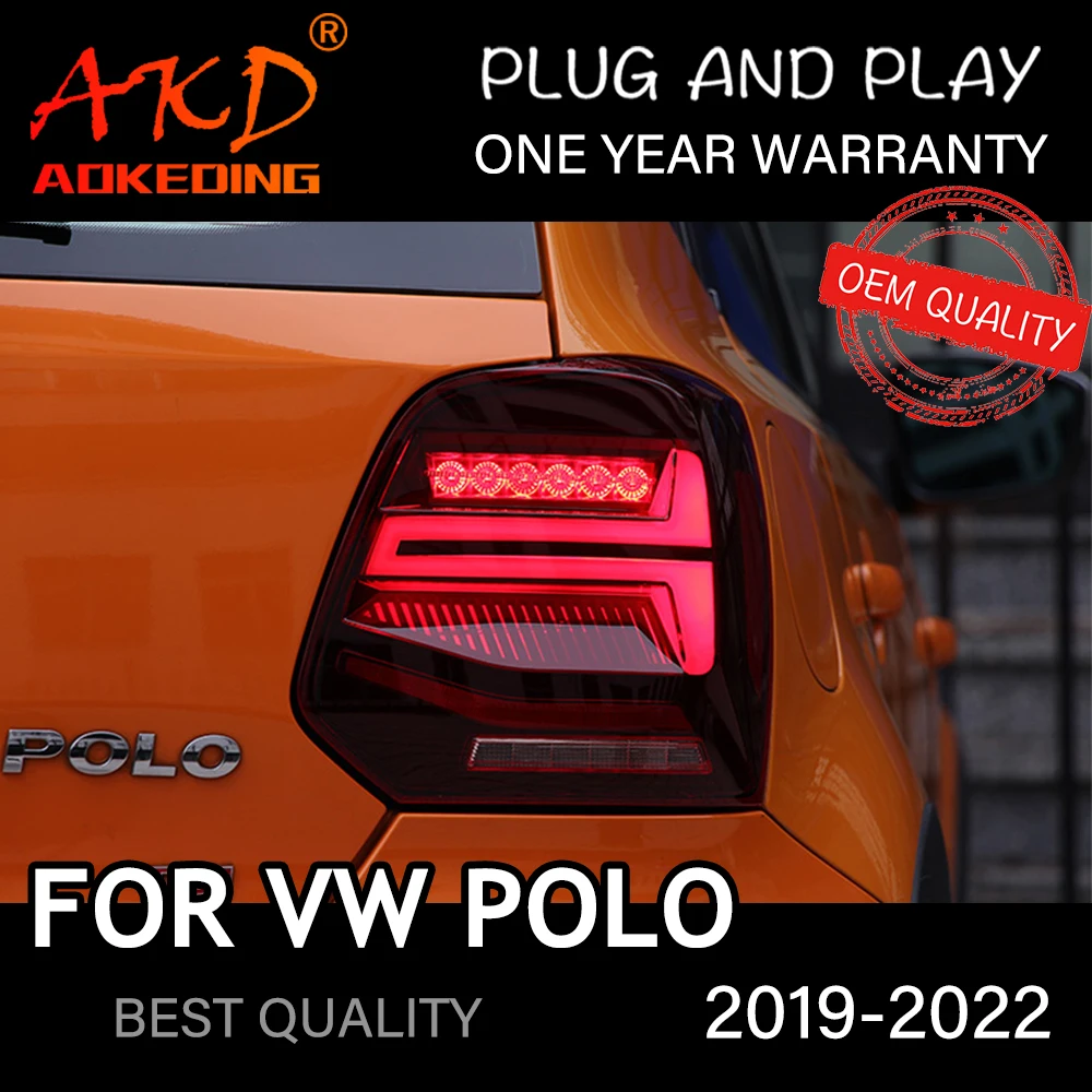 Tail Light For VW POLO 2019-2022 автомобильные товары Rear Lamp LED Lights Car Accessories POLO Taillights